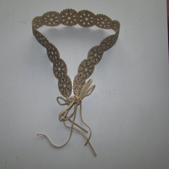 Genuine Leather Floral Studded Belt - S - NEW - Picture 4 of 6